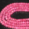 14 inches pink gorgeous beautifull ruby graduated micro feceted beads neckless size 3- 5mm great quality great price